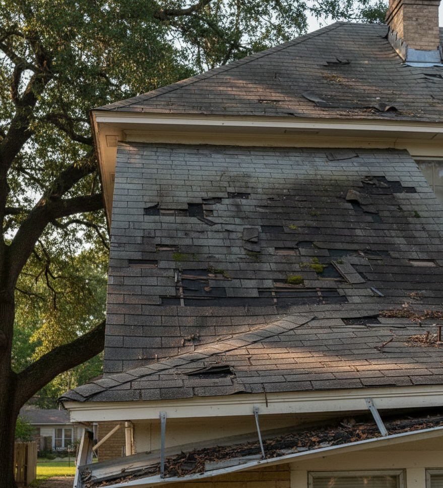 emergency roof repair specialist fixing severe roof damage